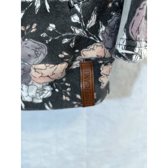 Ampersand Avenue Women's Floral Medium Hooded Sweatshirt With Pockets - Picture 3 of 8